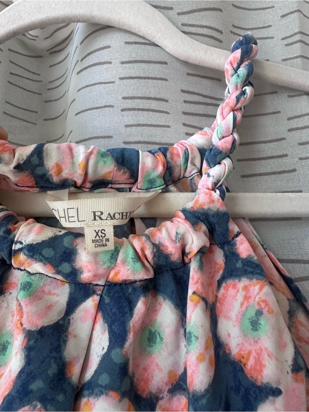 Rachel Floral Braided-Strap Dress in Navy, Pink & Mint - Picture 4 of 5